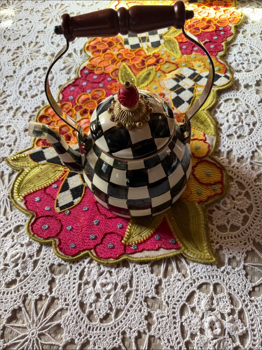 MACKENZIE-CHILDS Enamel 2-quart Tea Kettle